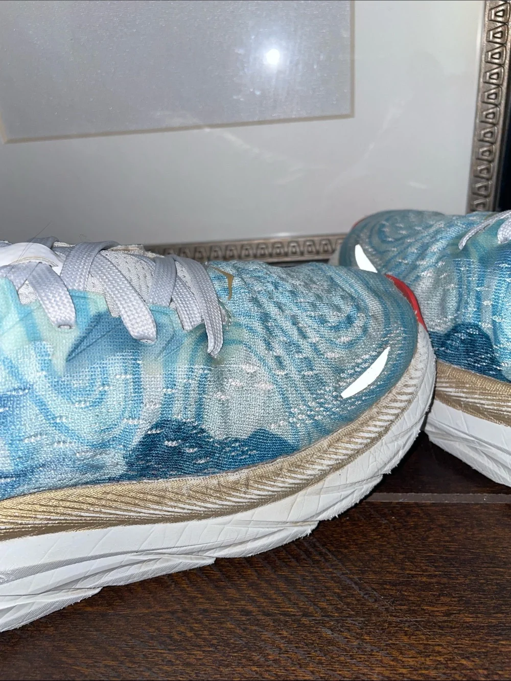 HOKA One One Clifton 8 Running Shoes Japan Wave Together Size 8D Wide Limited Ed